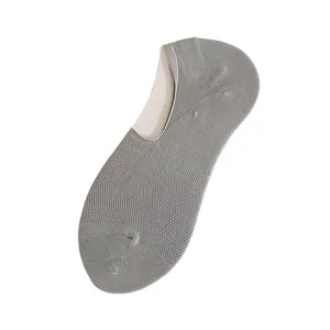 Chaussettes invisibles homme gris respirantes en coton unies pour ete et printemps