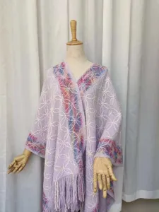 Primavera estate scialle poncho lavorato a maglia etnico frange cardigan casual moda
