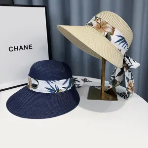 Damen Sommer Sonnenschutz Strohhut Outdoor Strandhut stilvolle Freizeit modische Sonnenkappe