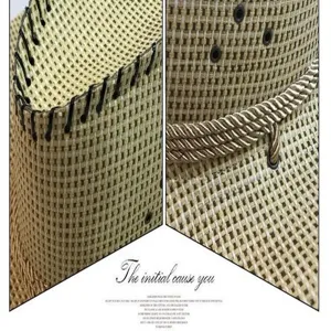 Detail view of men's summer straw cowboy hat showing woven texture and braided decorative band.