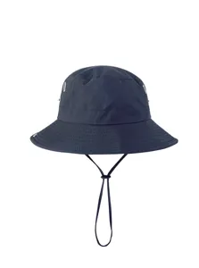 Outdoor sun protection bucket hat with adjustable drawstring, perfect for camping and hiking.