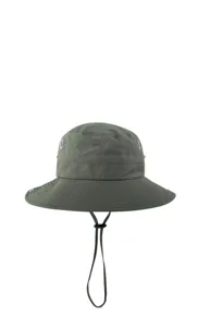 Outdoor hiking bucket hat with adjustable chin strap, sun protection sunhat for camping fishing.
