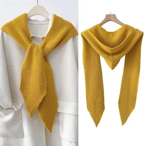 Sciarpa Sciarpa Cappello Lavorato A Maglia Caldo Invernale Integrato Tinta Unita Morbido Stile Preppy Tempo Freddo Moda Donna Sciarpa