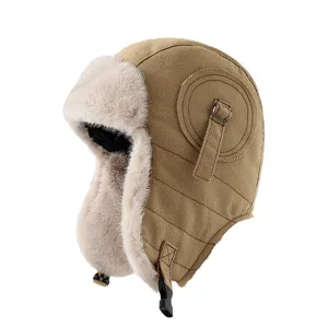 Chapeau trappeur chaud d'hiver avec cache-oreilles en peluche pour le cyclisme et le froid.