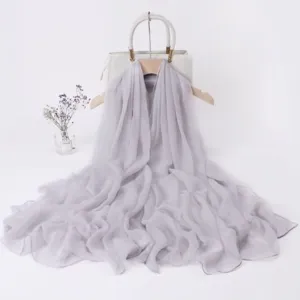 Lightweight lavender long scarf for women, elegant spring and autumn fashion neck accessory.