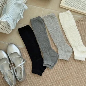 Chaussettes côtelées demi-paume guêtres japonaises élégantes chaussettes empilées décontractées
