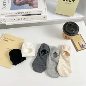Women's summer mesh shallow mouth invisible boat socks breathable cotton anti-slip short socks