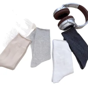 Calcetines de hombre sin costuras algodon liso alta calidad business transpirables
