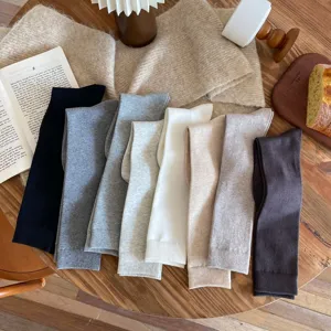 Solid color long socks autumn winter Korean style high tube socks soft comfortable casual wear