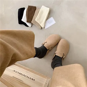 Women's Maillard slouchy socks autumn winter vintage ribbed mid-calf knit socks cozy