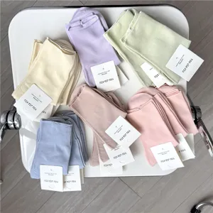 Women's cotton mid-tube socks pastel color multi-pack comfortable daily casual wear home socks