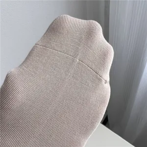 Soft cotton mid-tube socks with cozy warm tone and fine ribbed texture for daily wear.