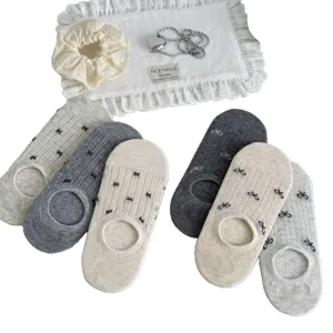 Frühling Sommer Damen Netz Kleine Schleife Unsichtbare Socken Koreanischer Stil Bootssocken