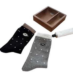 Cute polka dot embroidered bow crew socks for women, stylish vintage college style hosiery.