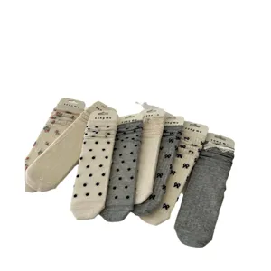 Women summer thin mid-tube socks breathable mesh cute bow Japanese sweet ballet style socks