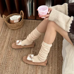 Cozy knit slouch socks for women, perfect for autumn and winter daily wear and lounging.