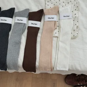 IOULOR Long Slouch Socks Women Winter Warm Solid Color Ribbed Knit Over Knee Stockings