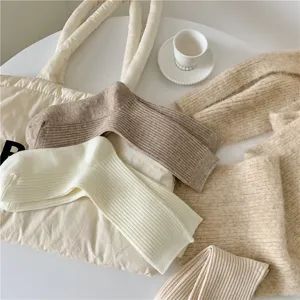 Autumn winter women wool cashmere socks retro vertical striped slouch socks comfortable daily wear