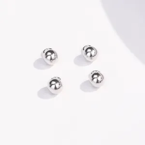 Perles rondes argentées S925 intercalaires vue détaillée, parfait pour bijoux DIY.