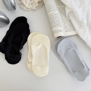 Women summer thin shallow invisible boat socks breathable non-slip cotton bottom socks new pair