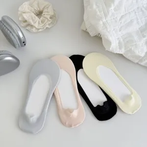 Women shallow boat socks summer invisible anti-slip breathable ice silk socks detail display
