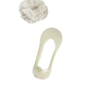 Women invisible boat socks and lace scrunchie set, summer thin breathable design.