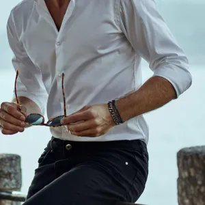 Bracelet chaîne cubaine en acier inoxydable pour hommes et femmes, double couche, bijou élégant.