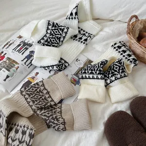 Fair Isle knit leg warmers for women winter cozy thick patterned boot cuffs stylish