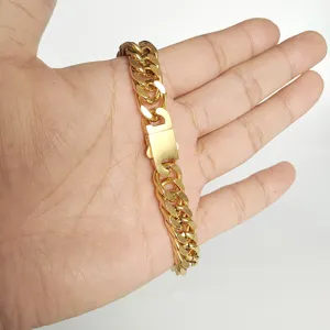 Gouden roestvrijstalen Miami Cubaanse schakelarmband voor heren stijlvol mode sieraad