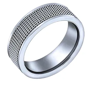 Anello retrò in acciaio inossidabile maglia minimalista moda gioiello dito intrecciato.