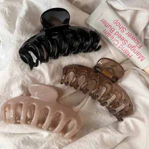 Large 12cm Hair Claw Clips Acrylic Hollow Shark Clip Minimalist Hair Accessories Set