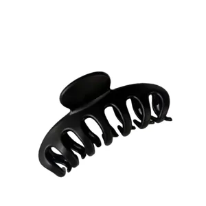 Matte black hair claw clip large 12cm hollow keel shark clip simple hair accessory
