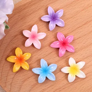 Cute Dopamine Resin Plumeria Flower Flatback Charms DIY Jewelry Making Accessories For Earrings Hair Clips Phone Cases Craft