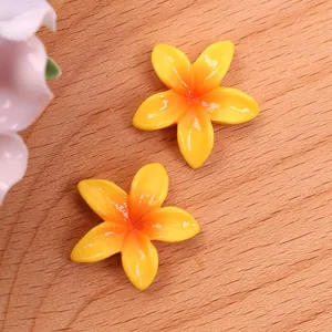 Resin plumeria flower charms DIY craft cabochons for earrings hair clips shoes accessories