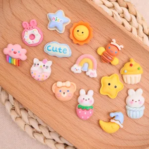 Cartoon Rabbit Star Dessert Resin DIY Handmade Hairpin Phone Case Shoe Charm Accessories Cute Craft Decor