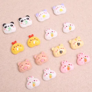 Cute resin cartoon animal charms flatbacks for DIY phone case hair clips accessories.