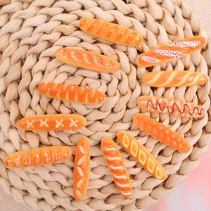Simulation Baguette Bread Resin DIY Accessories Cute Food Charms For Phone Case Hair Clip Jewelry Craft