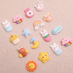 Cute cartoon resin cabochons DIY charms for phone case hair clip crafting accessories