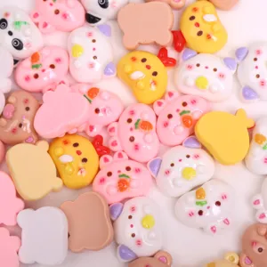 Cute resin animal cartoon food cabochons detail close up for DIY hair clip phone case decor