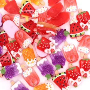 Süße Frucht Eis Harz Cabochons für DIY Handyhülle Haarspangen Handgemachte Dekorationen Zubehör