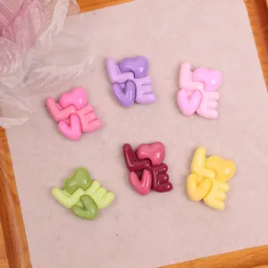 Glossy Sweet Love Letter Resin DIY Accessories Fastener Phone Case Decor