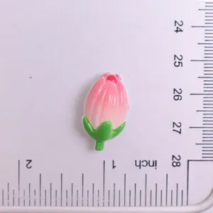 Cute resin tulip flower charm for DIY phone case hair clip craft decoration accessories