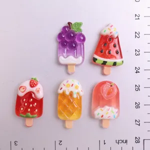 Süße Frucht Eiscreme Harz Cabochons DIY Handyhülle Haarklammer Zubehör Detailansicht
