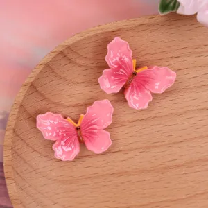 Glossy gradient butterfly resin flatbacks for DIY phone case hair clip decorative accessories