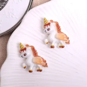 Resin unicorn flatback charms DIY phone case decorations cute pegasus accessories craft items 2pcs