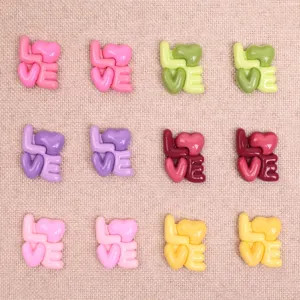 Glossy sweet Love letter resin DIY accessories for phone cases hairpins crafts decor