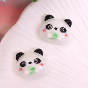 Cute resin panda cabochon flatback charms for DIY hair clips, phone cases and accessories.