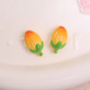 3D resin tulip flower charms DIY craft accessories for phone case hair clip jewelry making