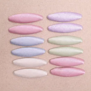 Handmade fabric snap hair clips, oval pastel hair accessories, DIY bang clips set of 12