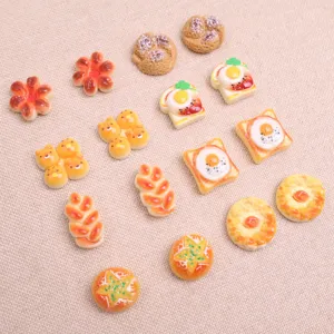Resin miniature bread cabochons DIY craft accessories for phone case hair clip decor